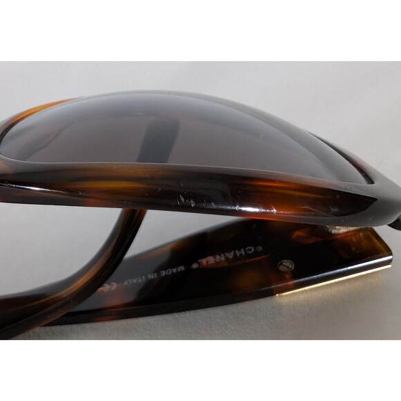 Chanel Tortoise Shell CC Logo Oversized Sunglasses Made in Italy - Picture 7 of 7